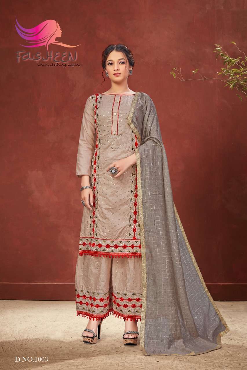 NATASHA BY FASHEEN 1001 TO 1006 SERIES BEAUTIFUL SUITS COLORFUL STYLISH FANCY CASUAL WEAR & ETHNIC WEAR COTTON WITH WORK DRESSES AT WHOLESALE PRICE