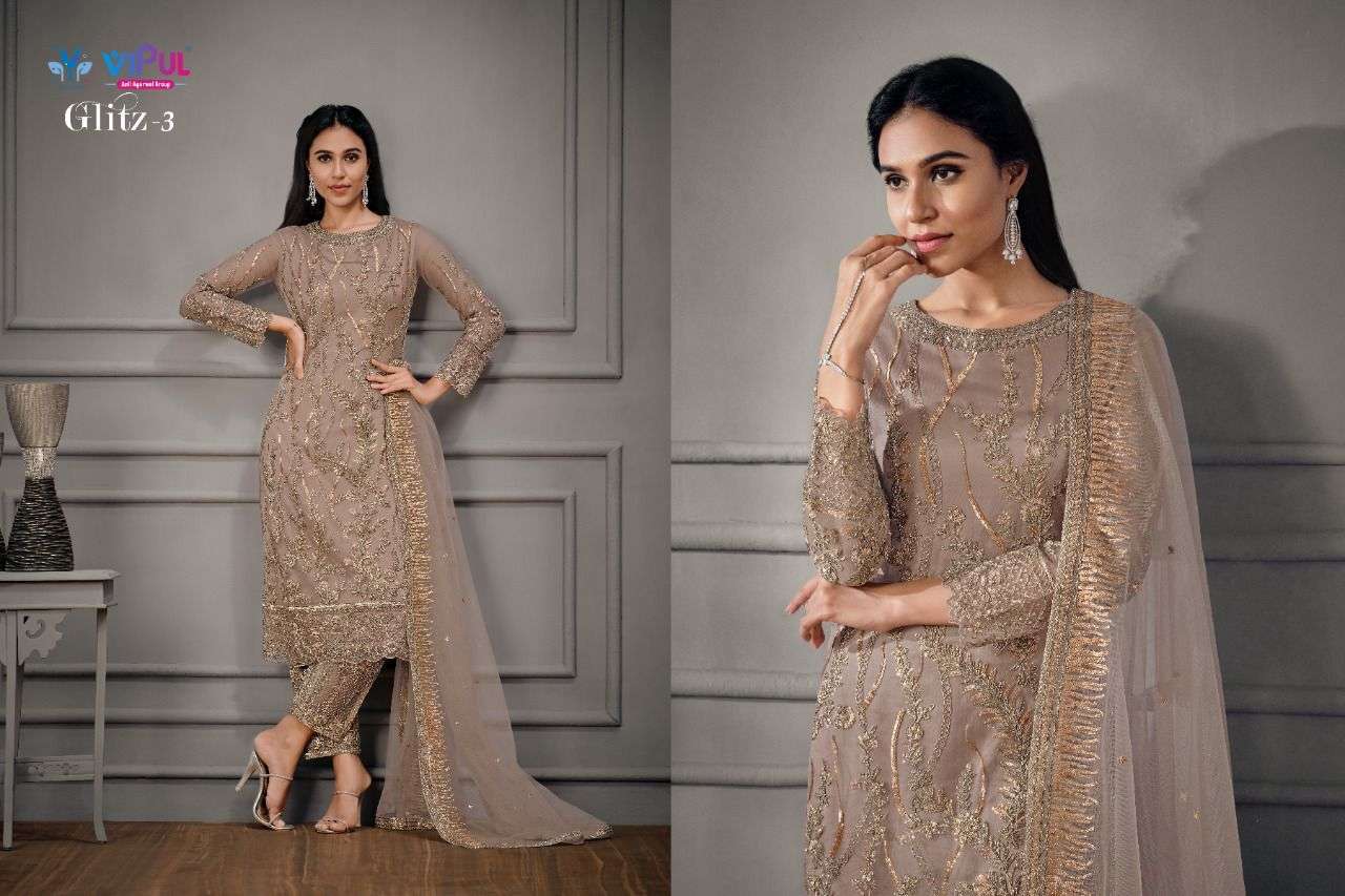 Glitz Vol-3 By Vipul Fashion 4921 To 4929 Series Beautiful Stylish Anarkali Suits Fancy Colorful Casual Wear & Ethnic Wear & Ready To Wear Fancy Dresses At Wholesale Price