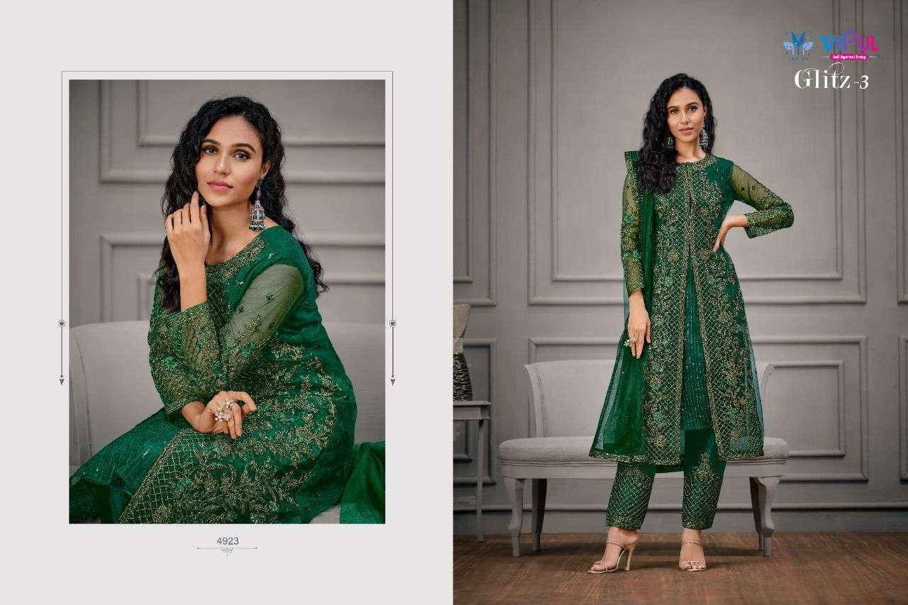 Glitz Vol-3 By Vipul Fashion 4921 To 4929 Series Beautiful Stylish Anarkali Suits Fancy Colorful Casual Wear & Ethnic Wear & Ready To Wear Fancy Dresses At Wholesale Price