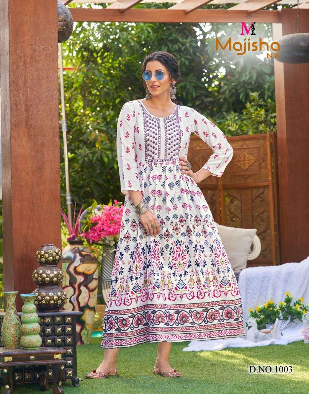 RANGBAAZ BY MAJISHA NX 1001 TO 1008 SERIES DESIGNER STYLISH FANCY COLORFUL BEAUTIFUL PARTY WEAR & ETHNIC WEAR COLLECTION PURE RAYON KURTIS AT WHOLESALE PRICE