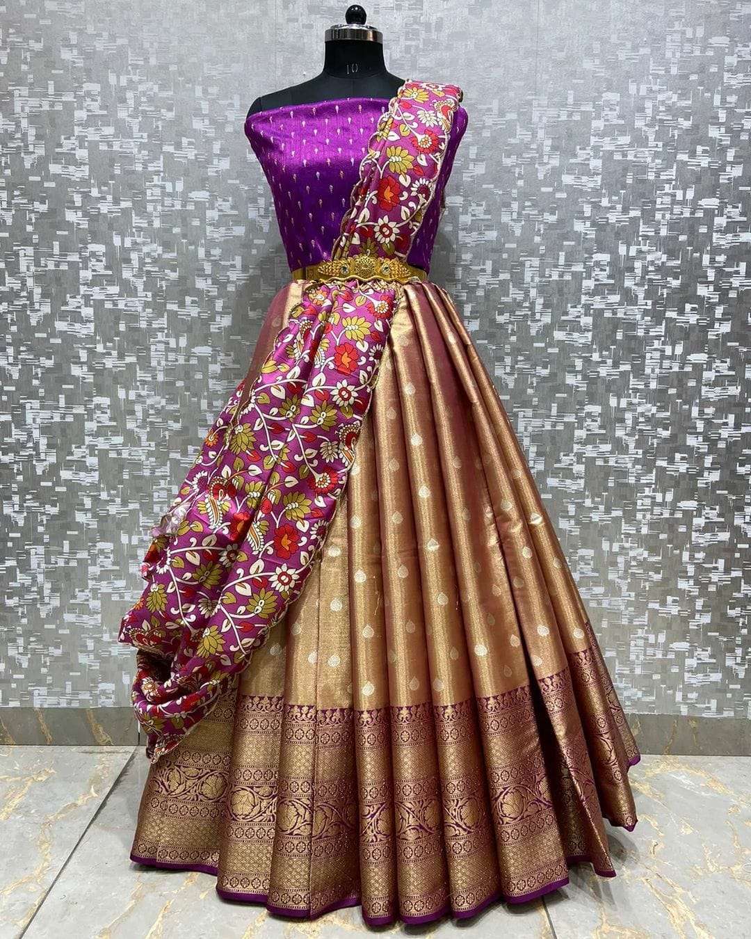 PVR-TISSUE BY FASHID WHOLESALE 01 TO 04 SERIES DESIGNER BEAUTIFUL NAVRATRI COLLECTION OCCASIONAL WEAR & PARTY WEAR KANJIVARAM SILK LEHENGAS AT WHOLESALE PRICE