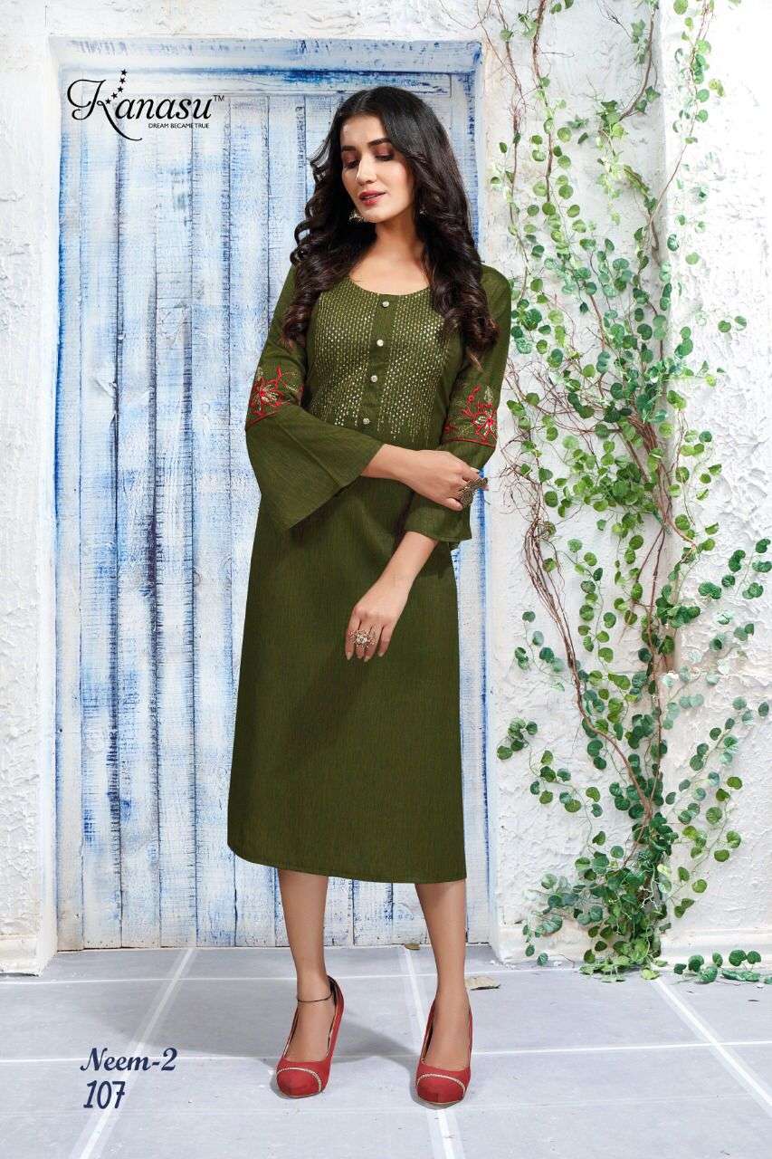 NEEM VOL-2 BY KANASU 101 TO 108 SERIES DESIGNER STYLISH FANCY COLORFUL BEAUTIFUL PARTY WEAR & ETHNIC WEAR COLLECTION PURE RAYON KURTIS AT WHOLESALE PRICE