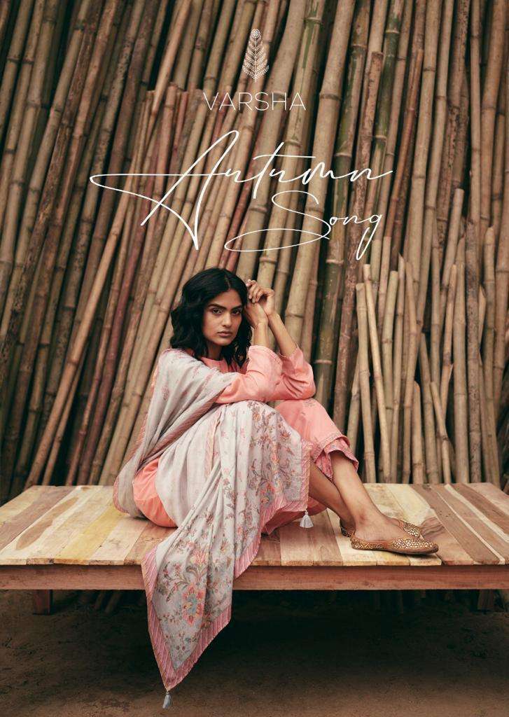 AUTOMN SONG BY VARSHA FASHION 11 TO 17 SERIES BEAUTIFUL SUITS COLORFUL STYLISH FANCY CASUAL WEAR & ETHNIC WEAR LINEN EMBROIDERED DRESSES AT WHOLESALE PRICE