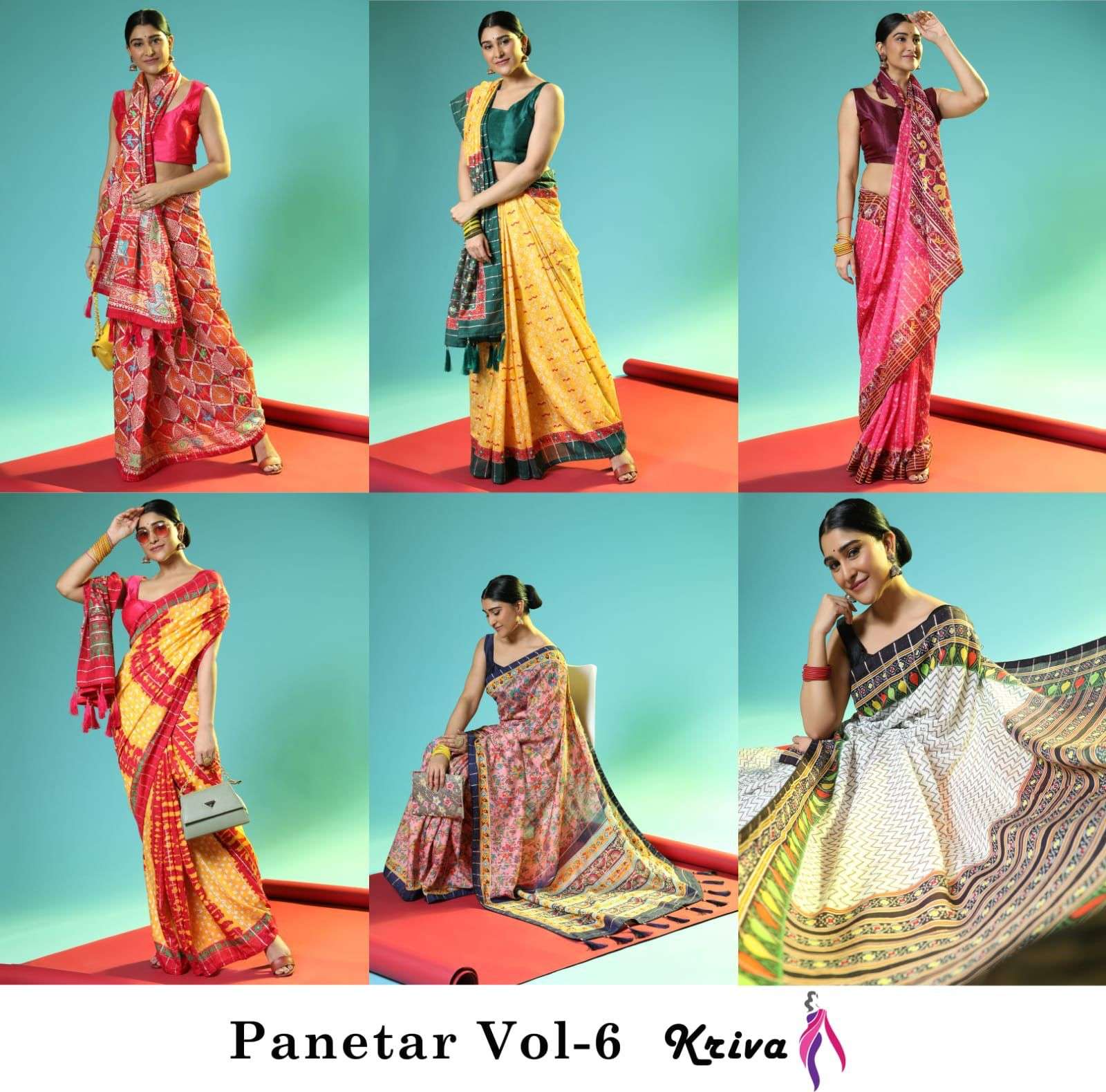 PANETAR VOL-6 BY KRIVA 117 TO 122 SERIES INDIAN TRADITIONAL WEAR COLLECTION BEAUTIFUL STYLISH FANCY COLORFUL PARTY WEAR & OCCASIONAL WEAR CHANDERI COTTON SAREES AT WHOLESALE PRICE