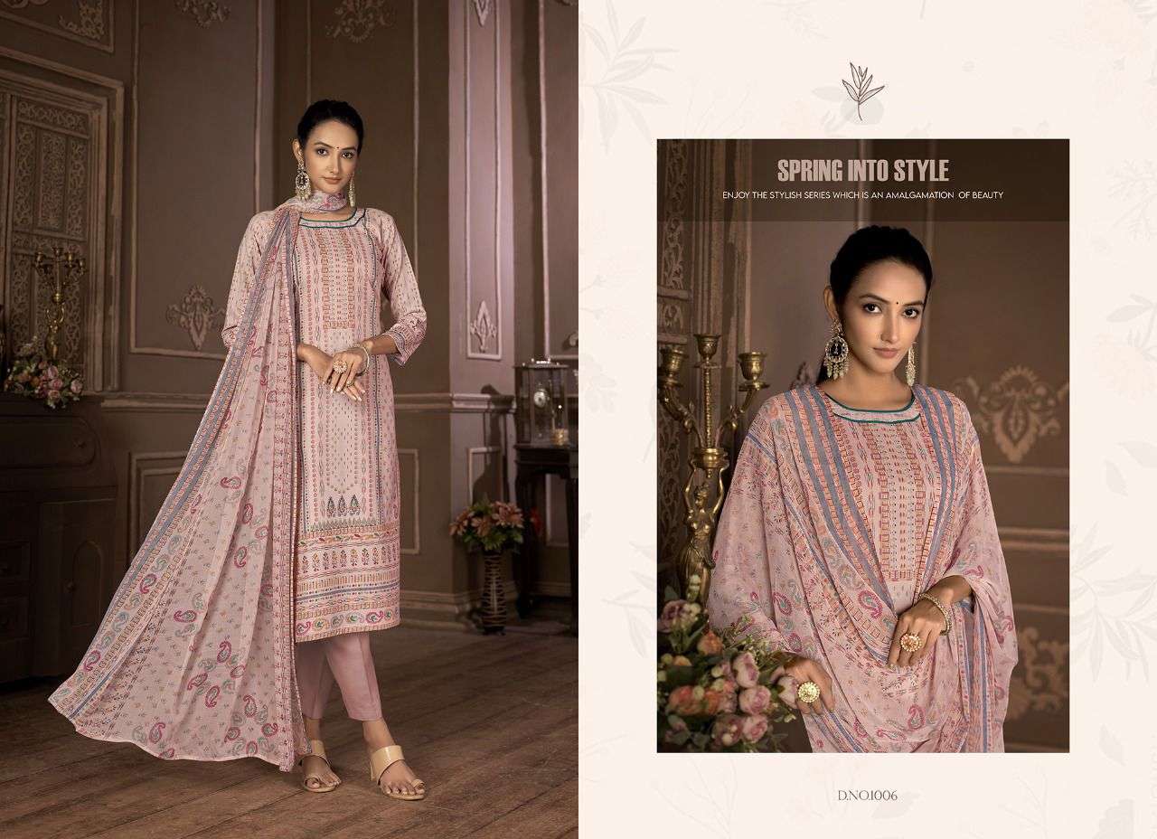 KARINA BY SHIV GORI SILK MILLS 1001 TO 1008 SERIES BEAUTIFUL SUITS COLORFUL STYLISH FANCY CASUAL WEAR & ETHNIC WEAR PURE CAMBRIC COTTON PRINT DRESSES AT WHOLESALE PRICE