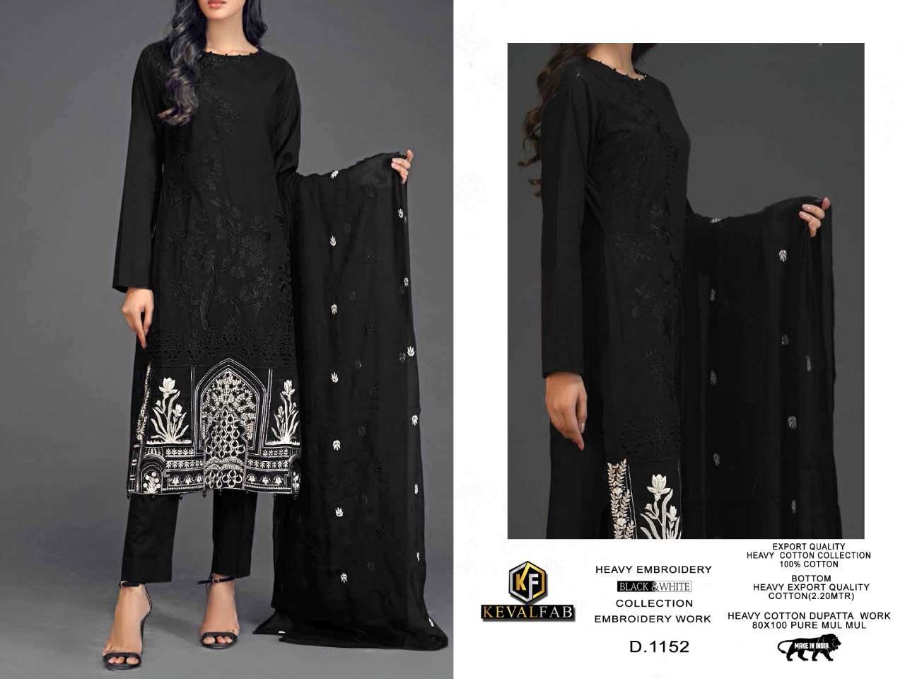 Black And White By Keval Fab 1151 To 1154 Series Beautiful Suits Colorful Stylish Fancy Casual Wear & Ethnic Wear Viscose Lurex Foil Print Dresses At Wholesale Price