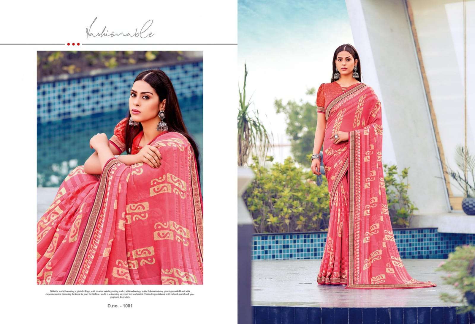 MADHVI BY AMARSATH PRINTS 1001 TO 1012 SERIES INDIAN TRADITIONAL WEAR COLLECTION BEAUTIFUL STYLISH FANCY COLORFUL PARTY WEAR & OCCASIONAL WEAR CHINNON CHIFFON SAREES AT WHOLESALE PRICE
