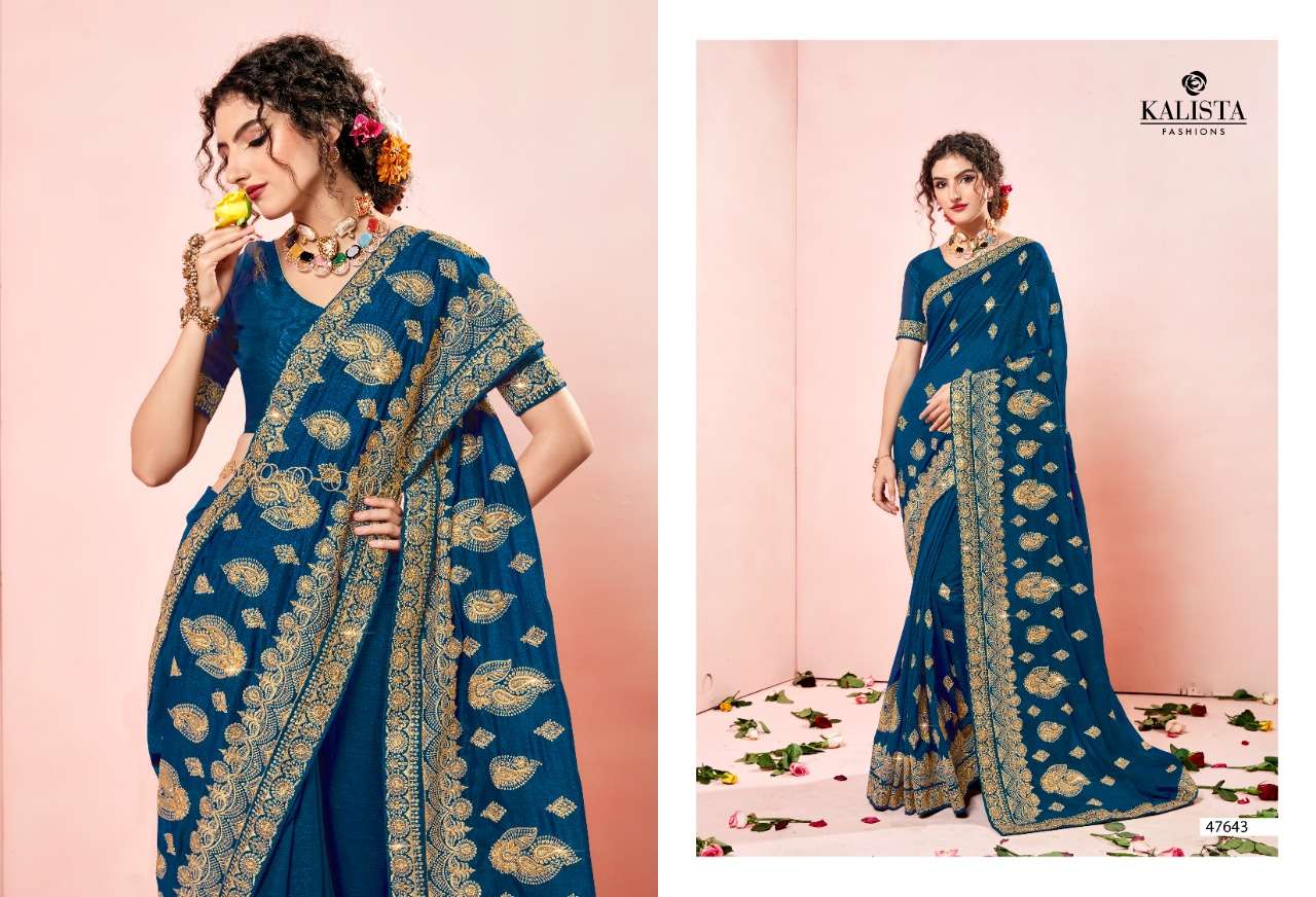 GULKAND VOL-2 BY KALISTA FASHION 47643 TO 47650 SERIES INDIAN TRADITIONAL WEAR COLLECTION BEAUTIFUL STYLISH FANCY COLORFUL PARTY WEAR & OCCASIONAL WEAR GEORGETTE SAREES AT WHOLESALE PRICE