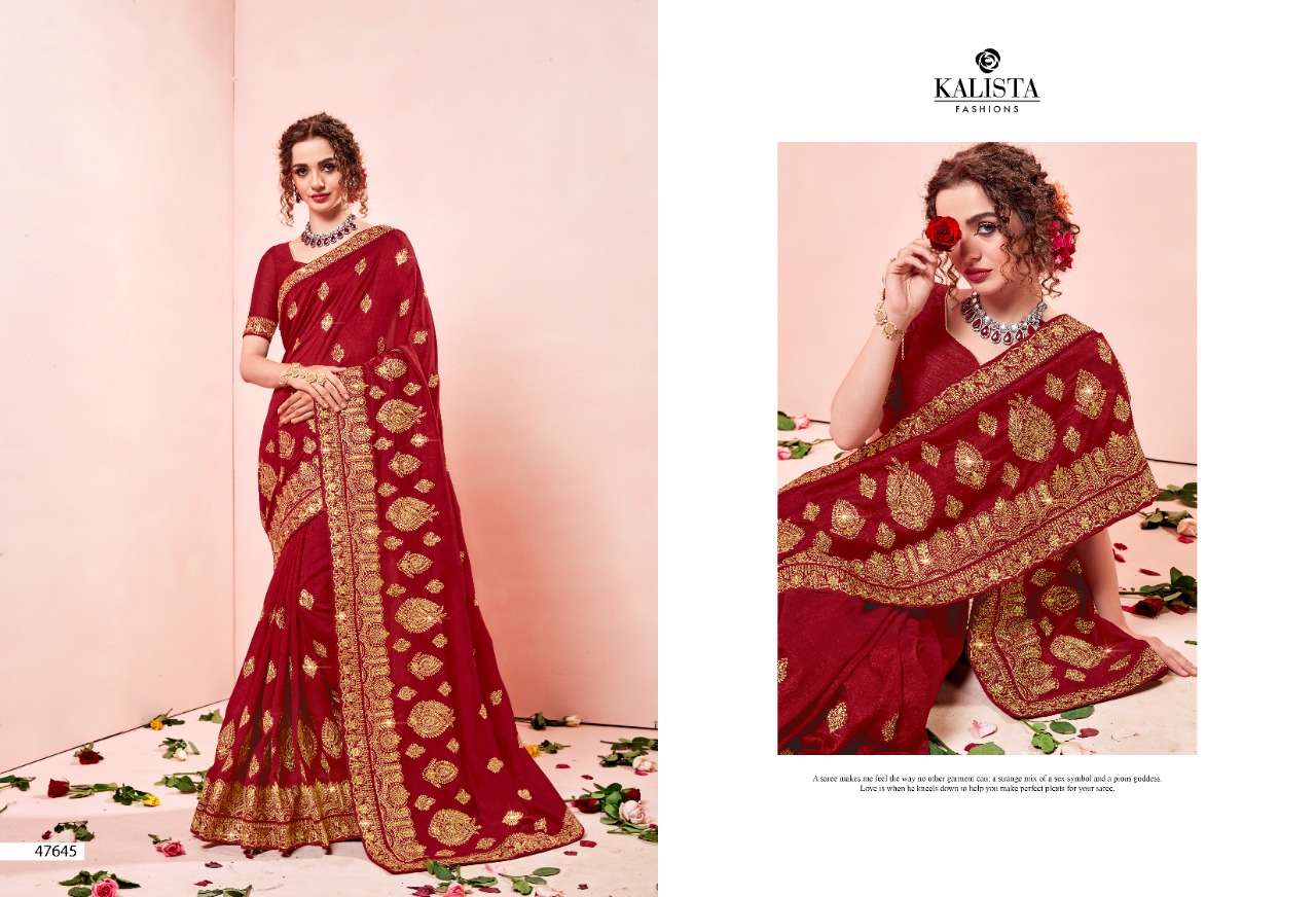 GULKAND VOL-2 BY KALISTA FASHION 47643 TO 47650 SERIES INDIAN TRADITIONAL WEAR COLLECTION BEAUTIFUL STYLISH FANCY COLORFUL PARTY WEAR & OCCASIONAL WEAR GEORGETTE SAREES AT WHOLESALE PRICE
