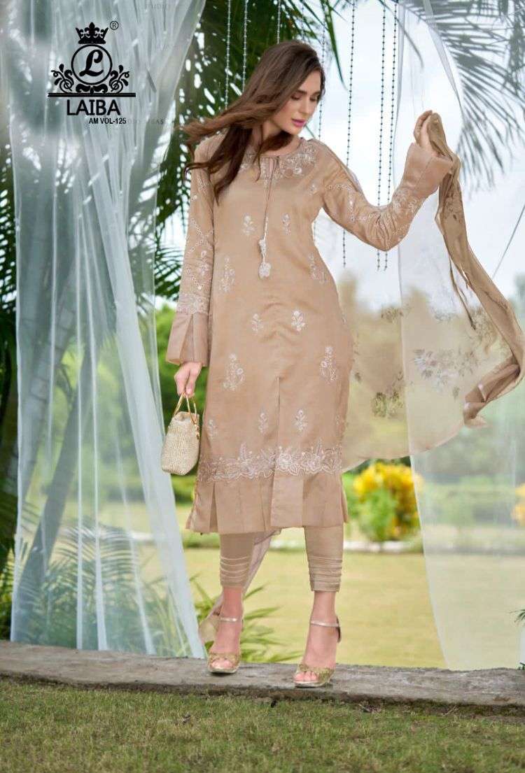 AM VOL-125 BY LAIBA 01 TO 04 SERIES BEAUTIFUL PAKISTANI SUITS COLORFUL STYLISH FANCY CASUAL WEAR & ETHNIC WEAR PURE GEORGETTE DRESSES AT WHOLESALE PRICE