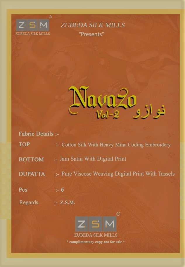 NAVAZO VOL-2 BY ZSM 4001 TO 4006 SERIES BEAUTIFUL SUITS COLORFUL STYLISH FANCY CASUAL WEAR & ETHNIC WEAR COTTON SILK EMBROIDERED DRESSES AT WHOLESALE PRICE