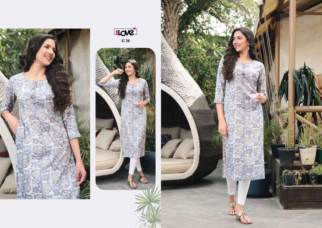 GOLD VOL-3 BY 1 LOVE 31 TO 38 SERIES DESIGNER STYLISH FANCY COLORFUL BEAUTIFUL PARTY WEAR & ETHNIC WEAR COLLECTION PREMIUM RAYON KURTIS AT WHOLESALE PRICE