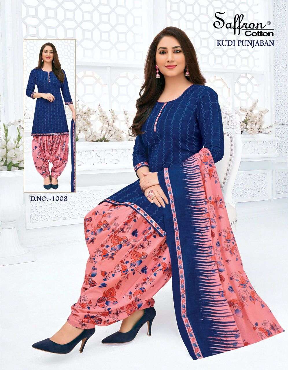 KUDI PUNJABAN BY SAFFRON COTTON 1001 TO 1012 SERIES BEAUTIFUL SUITS COLORFUL STYLISH FANCY CASUAL WEAR & ETHNIC WEAR INDO COTTON DRESSES AT WHOLESALE PRICE