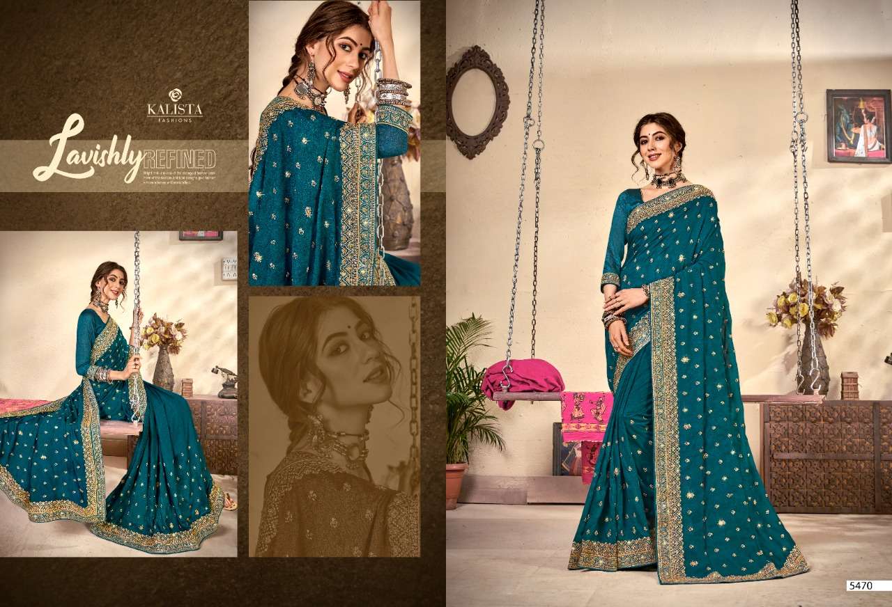 HARSHITA BY KALISTA FASHION 5468 TO 5475 SERIES INDIAN TRADITIONAL WEAR COLLECTION BEAUTIFUL STYLISH FANCY COLORFUL PARTY WEAR & OCCASIONAL WEAR GEORGETTE SAREES AT WHOLESALE PRICE
