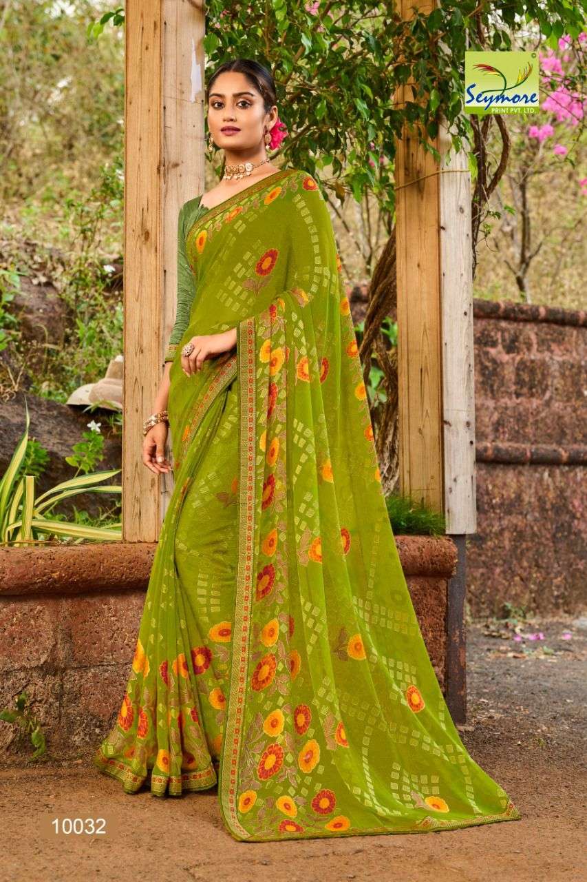 CHANDAN VOL-2 BY SEYMORE 10019 TO 10036 SERIES INDIAN TRADITIONAL WEAR COLLECTION BEAUTIFUL STYLISH FANCY COLORFUL PARTY WEAR & OCCASIONAL WEAR BRASSO SAREES AT WHOLESALE PRICE