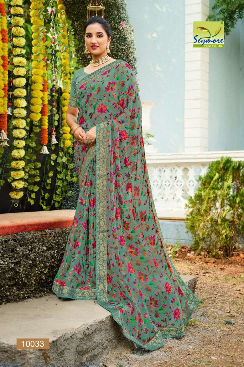 CHANDAN VOL-2 BY SEYMORE 10019 TO 10036 SERIES INDIAN TRADITIONAL WEAR COLLECTION BEAUTIFUL STYLISH FANCY COLORFUL PARTY WEAR & OCCASIONAL WEAR BRASSO SAREES AT WHOLESALE PRICE