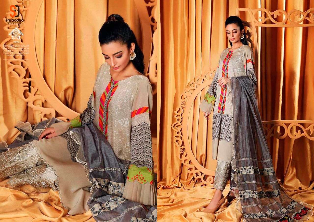 CEREMONY BY SHRADDHA DESIGNER 7271 TO 7274 SERIES BEAUTIFUL PAKISTANI SUITS COLORFUL STYLISH FANCY CASUAL WEAR & ETHNIC WEAR LUXURY LAWN DIGITAL PRINT DRESSES AT WHOLESALE PRICE