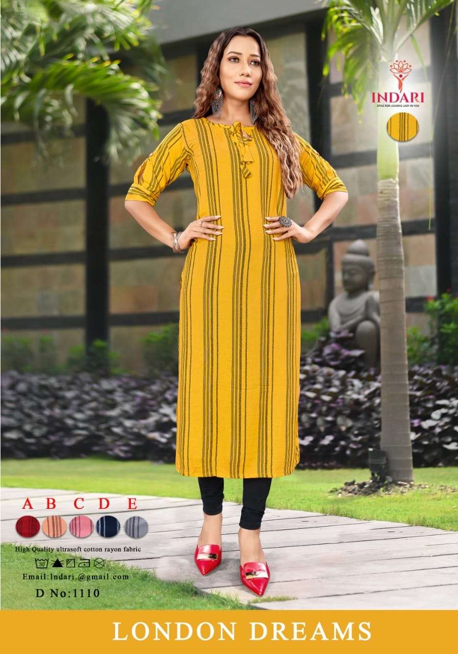 LONDON DREAMS VOL-2 BY INDARI 1101 TO 1111 SERIES DESIGNER STYLISH FANCY COLORFUL BEAUTIFUL PARTY WEAR & ETHNIC WEAR COLLECTION RAYON PRINT KURTIS AT WHOLESALE PRICE