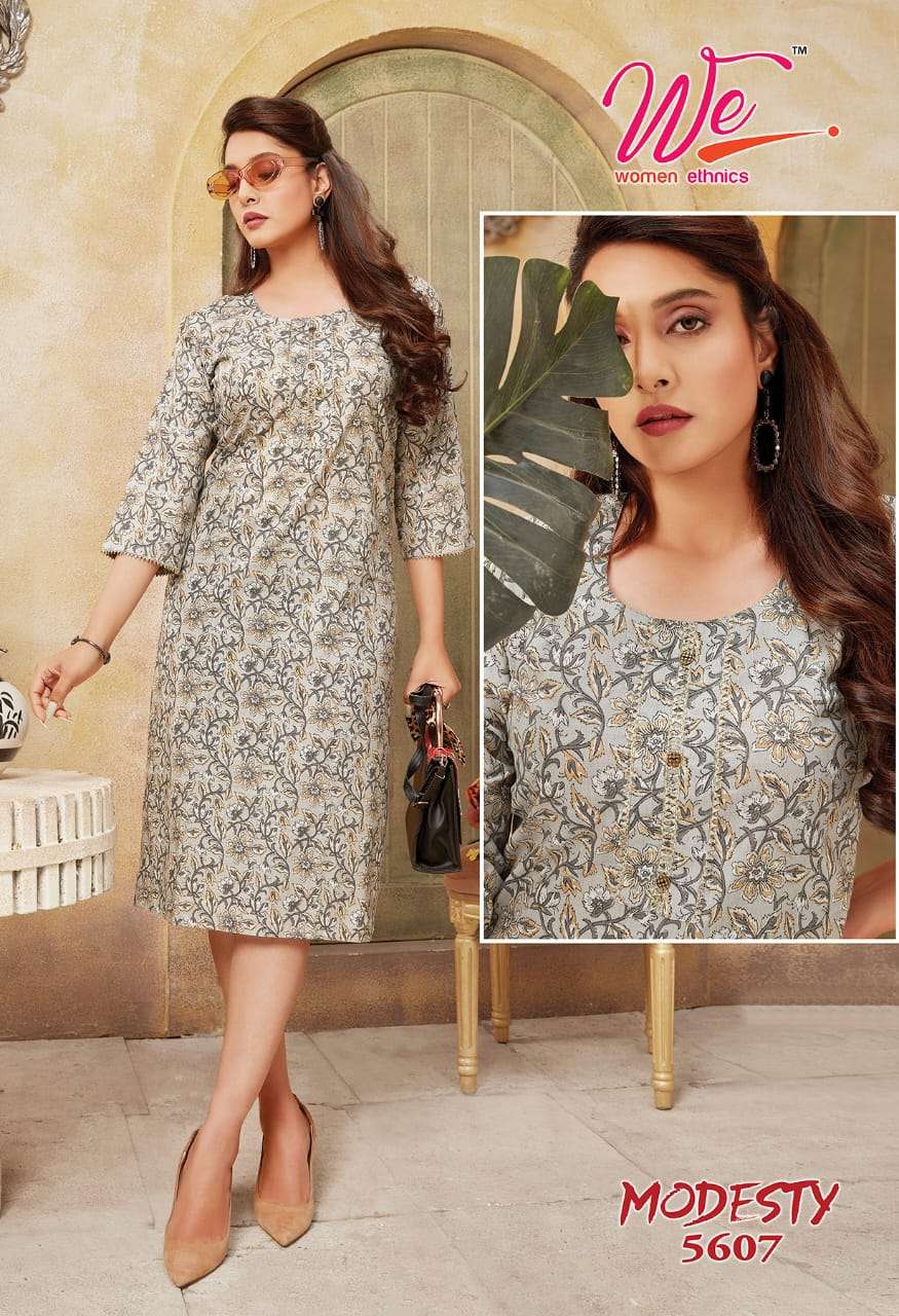 MODESTY BY WOMEN ETHNIC 5601 TO 5608 SERIES DESIGNER STYLISH FANCY COLORFUL BEAUTIFUL PARTY WEAR & ETHNIC WEAR COLLECTION PURE COTTON KURTIS AT WHOLESALE PRICE