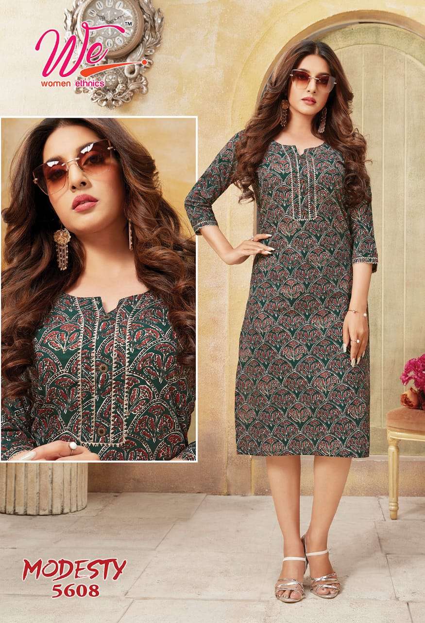 MODESTY BY WOMEN ETHNIC 5601 TO 5608 SERIES DESIGNER STYLISH FANCY COLORFUL BEAUTIFUL PARTY WEAR & ETHNIC WEAR COLLECTION PURE COTTON KURTIS AT WHOLESALE PRICE