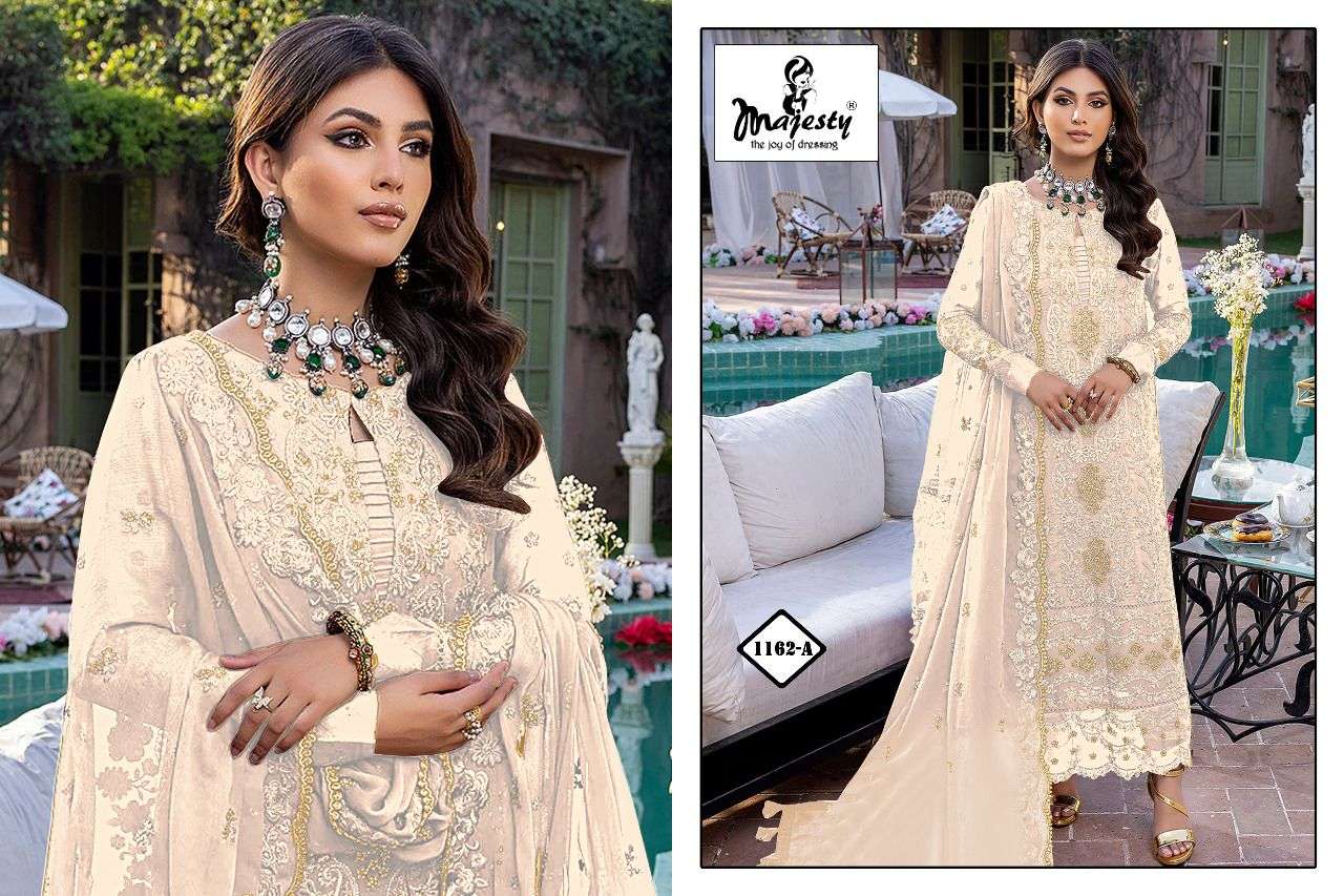 SATRANGI VOL-3 BY MAJESTY BEAUTIFUL PAKISTANI SUITS COLORFUL STYLISH FANCY CASUAL WEAR & ETHNIC WEAR FAUX GEORGETTE DRESSES AT WHOLESALE PRICE