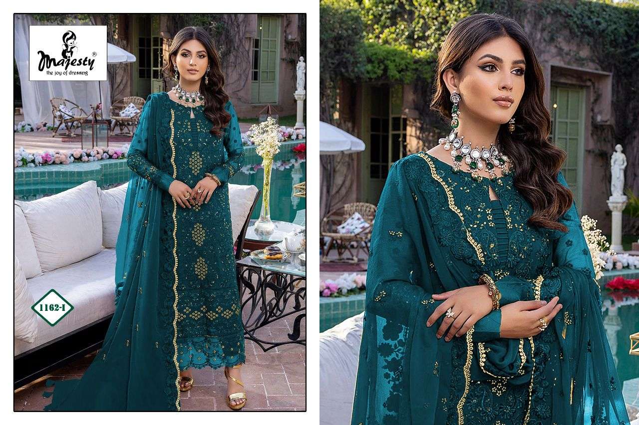 SATRANGI VOL-3 BY MAJESTY BEAUTIFUL PAKISTANI SUITS COLORFUL STYLISH FANCY CASUAL WEAR & ETHNIC WEAR FAUX GEORGETTE DRESSES AT WHOLESALE PRICE