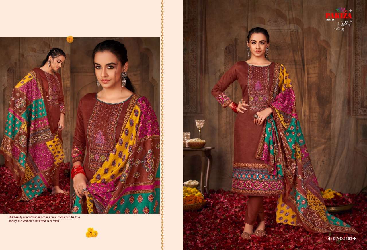 VOLUME VOL-11 BY PAKIZA PRINTS 1101 TO 1110 SERIES BEAUTIFUL SUITS COLORFUL STYLISH FANCY CASUAL WEAR & ETHNIC WEAR LAWN COTTON DRESSES AT WHOLESALE PRICE