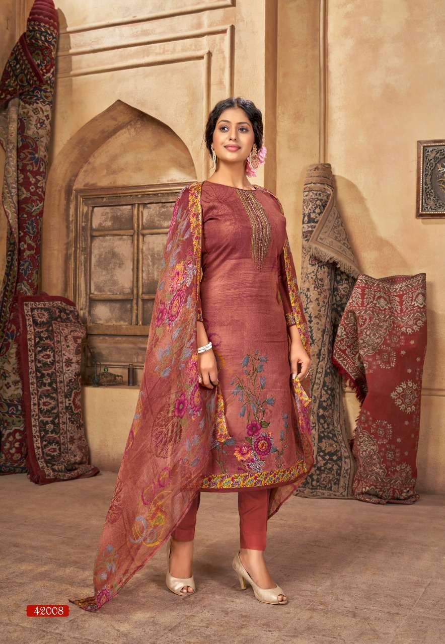 PUNJABI KUDI VOL-42 BY SHIV GORI SILK MILLS 42001 TO 42012 SERIES BEAUTIFUL WINTER COLLECTION SUITS STYLISH FANCY COLORFUL CASUAL WEAR & ETHNIC WEAR COTTON PRINT DRESSES AT WHOLESALE PRICE