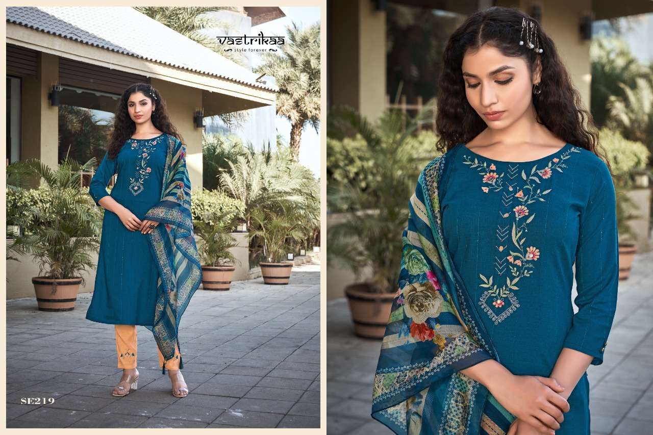 INAYAT BY VASTRIKAA 218 TO 223 SERIES BEAUTIFUL SUITS COLORFUL STYLISH FANCY CASUAL WEAR & ETHNIC WEAR RAYON WEAVING DRESSES AT WHOLESALE PRICE