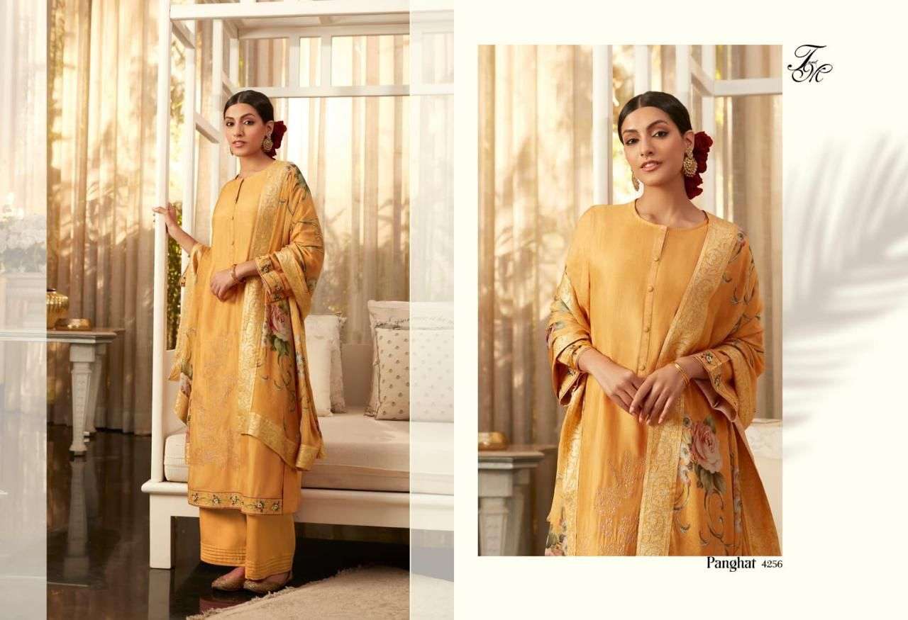 PANGHAT BY T AND M DESIGNER STUDIO BEAUTIFUL SUITS COLORFUL STYLISH FANCY CASUAL WEAR & ETHNIC WEAR RUSSIAN SILK PRINT DRESSES AT WHOLESALE PRICE