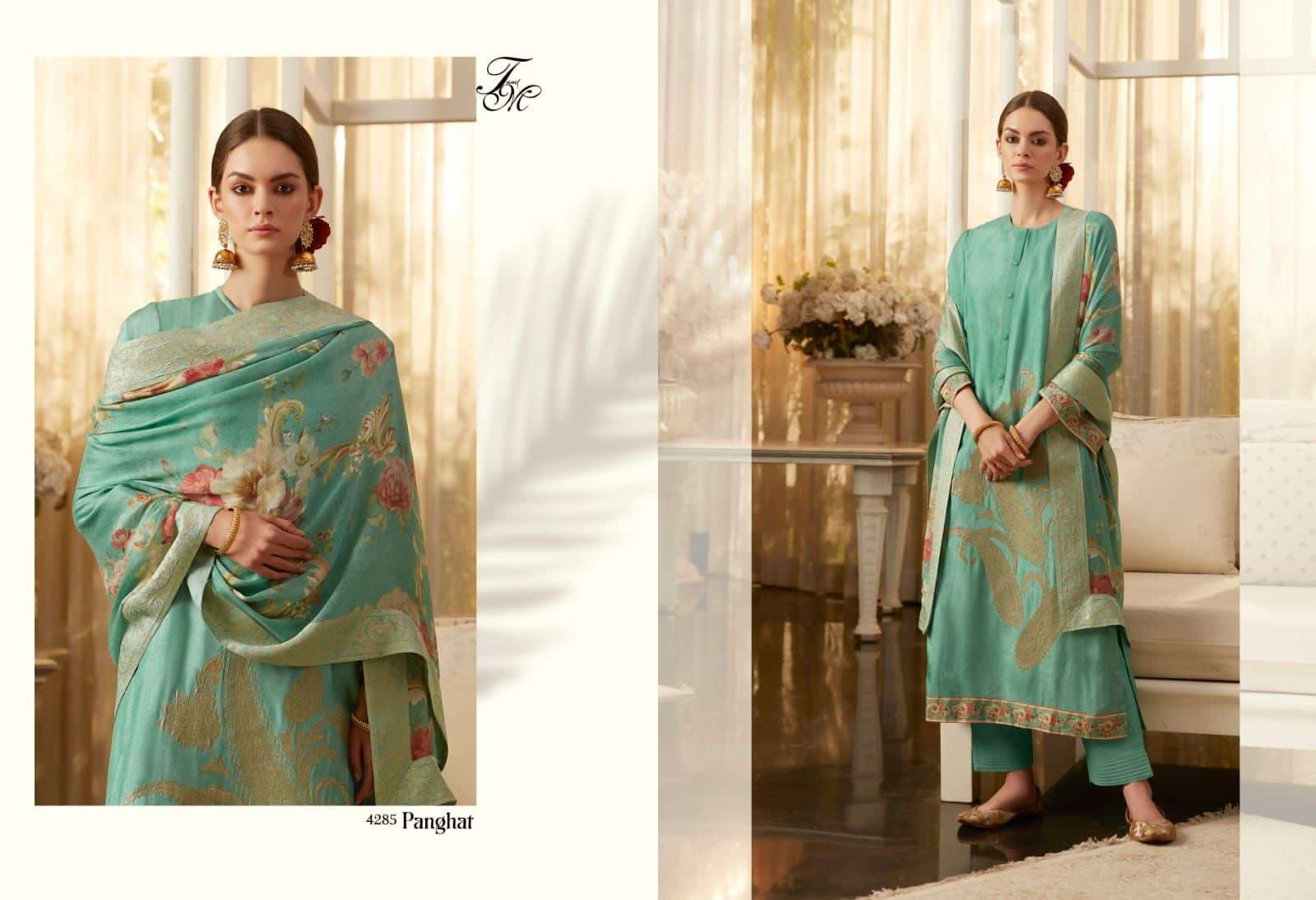 PANGHAT BY T AND M DESIGNER STUDIO BEAUTIFUL SUITS COLORFUL STYLISH FANCY CASUAL WEAR & ETHNIC WEAR RUSSIAN SILK PRINT DRESSES AT WHOLESALE PRICE