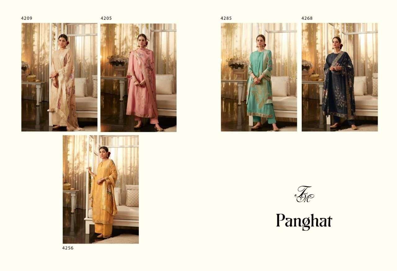 PANGHAT BY T AND M DESIGNER STUDIO BEAUTIFUL SUITS COLORFUL STYLISH FANCY CASUAL WEAR & ETHNIC WEAR RUSSIAN SILK PRINT DRESSES AT WHOLESALE PRICE