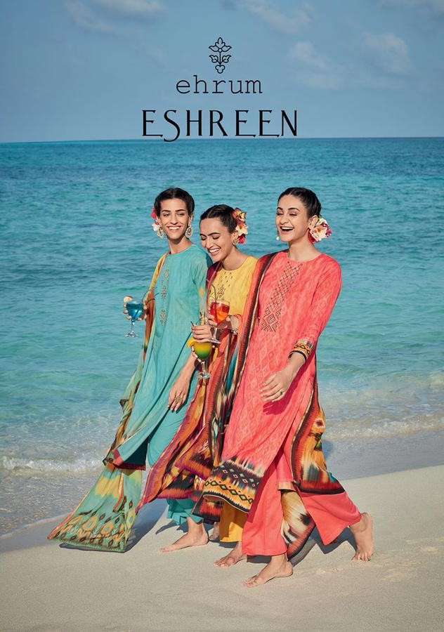 ESHREEN BY EHRUM 11 TO 16 SERIES BEAUTIFUL SUITS COLORFUL STYLISH FANCY CASUAL WEAR & ETHNIC WEAR COTTON SATIN PRINT DRESSES AT WHOLESALE PRICE