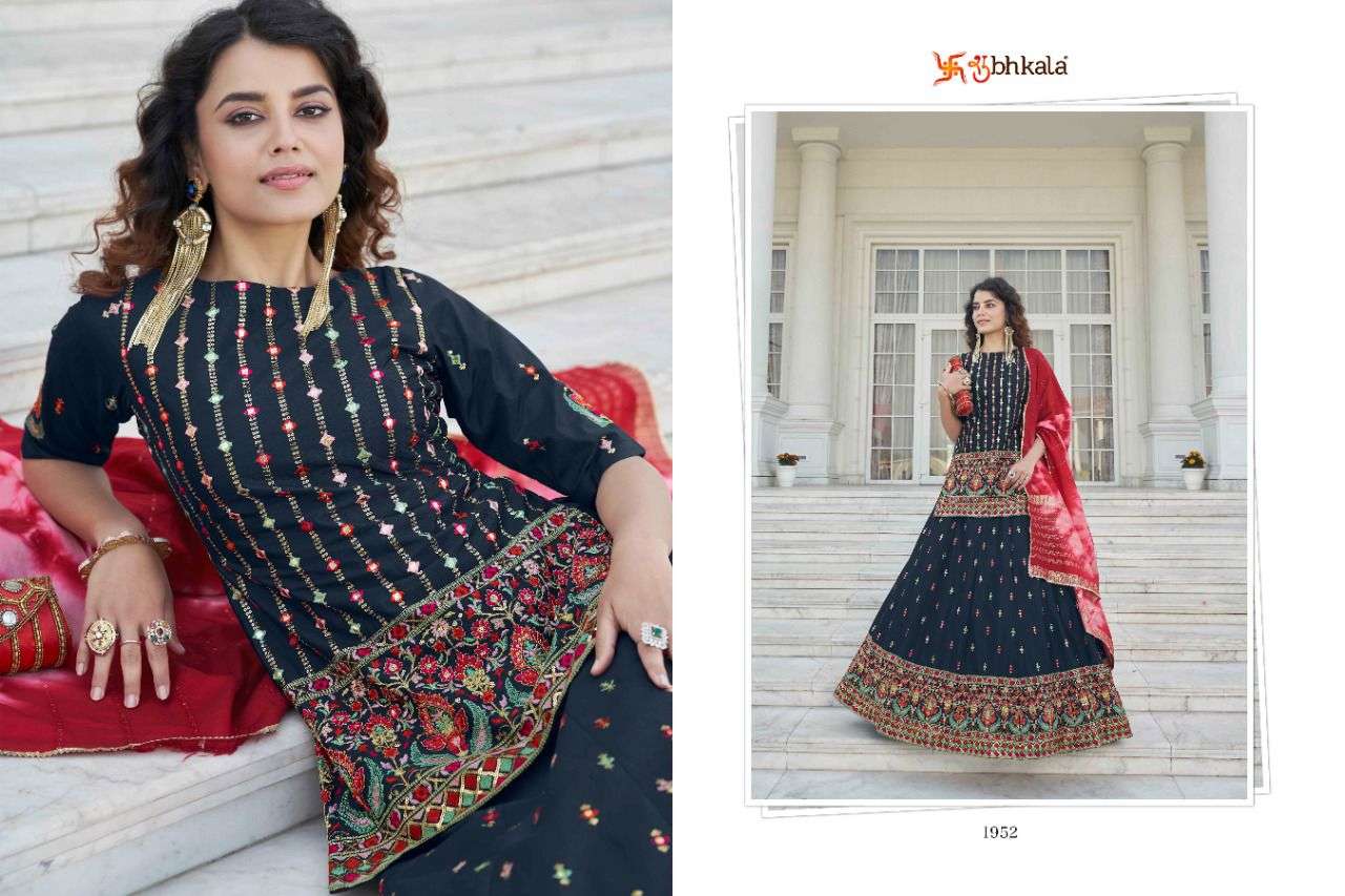 Parampara Vol-1 By Shubhkala 1951 To 1956 Series Festive Wear Collection Beautiful Stylish Colorful Fancy Party Wear & Occasional Wear Chinnon Silk Lehengas At Wholesale Price