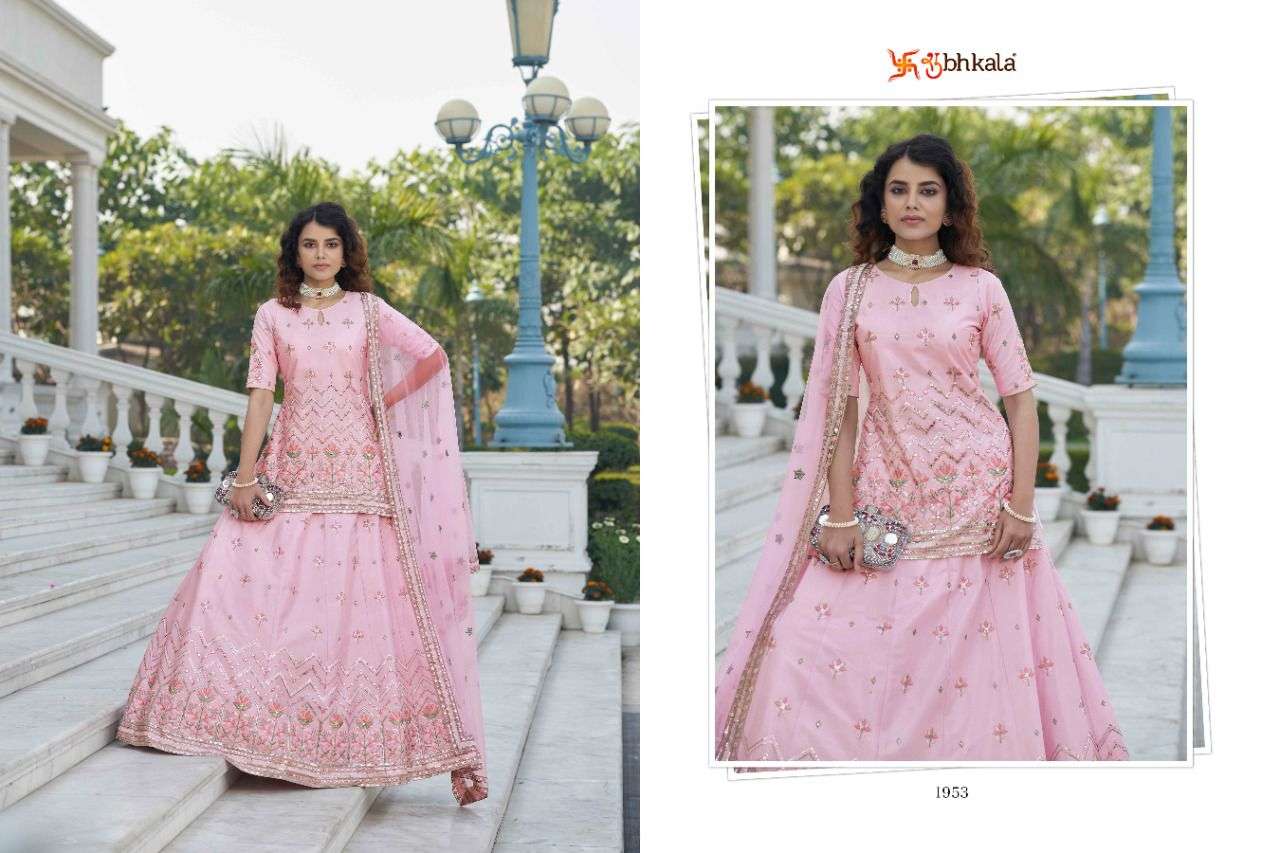 Parampara Vol-1 By Shubhkala 1951 To 1956 Series Festive Wear Collection Beautiful Stylish Colorful Fancy Party Wear & Occasional Wear Chinnon Silk Lehengas At Wholesale Price