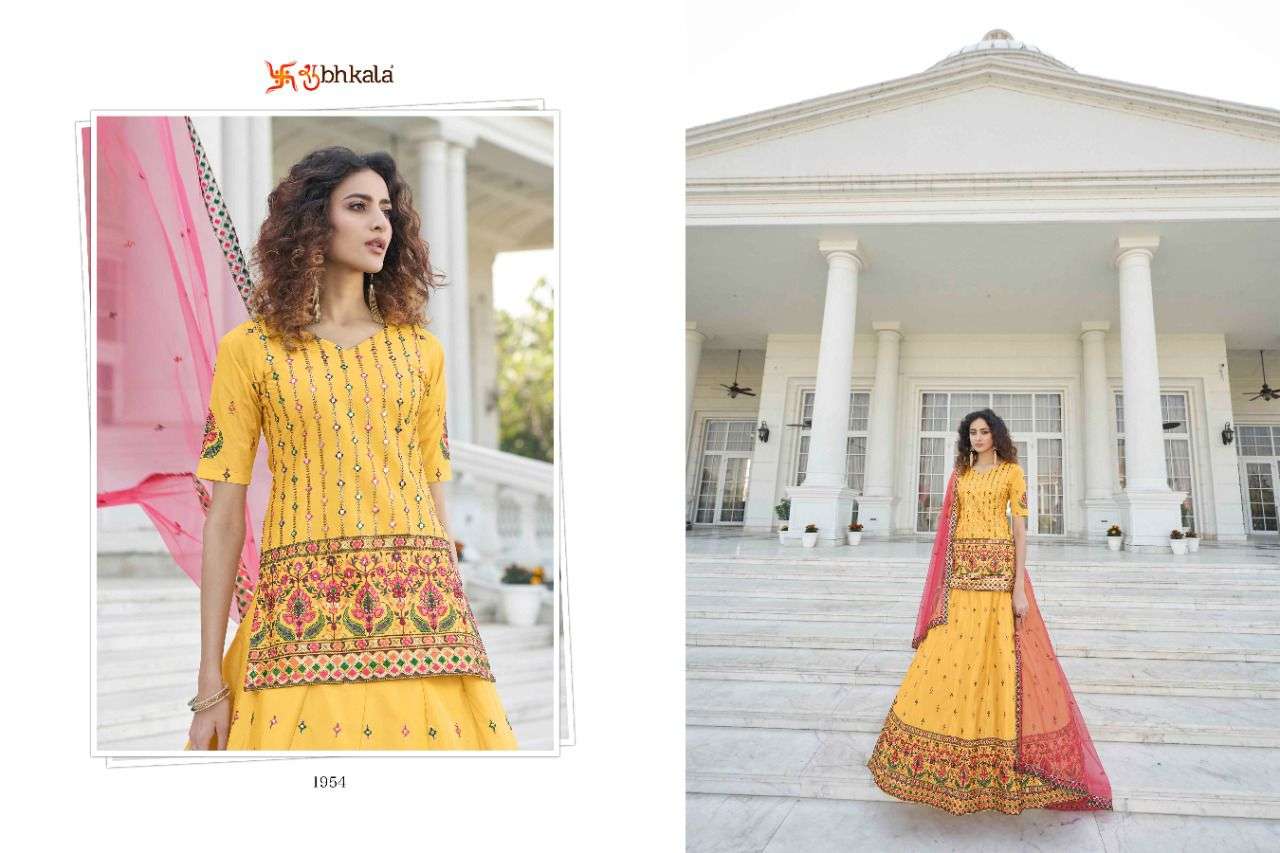 Parampara Vol-1 By Shubhkala 1951 To 1956 Series Festive Wear Collection Beautiful Stylish Colorful Fancy Party Wear & Occasional Wear Chinnon Silk Lehengas At Wholesale Price