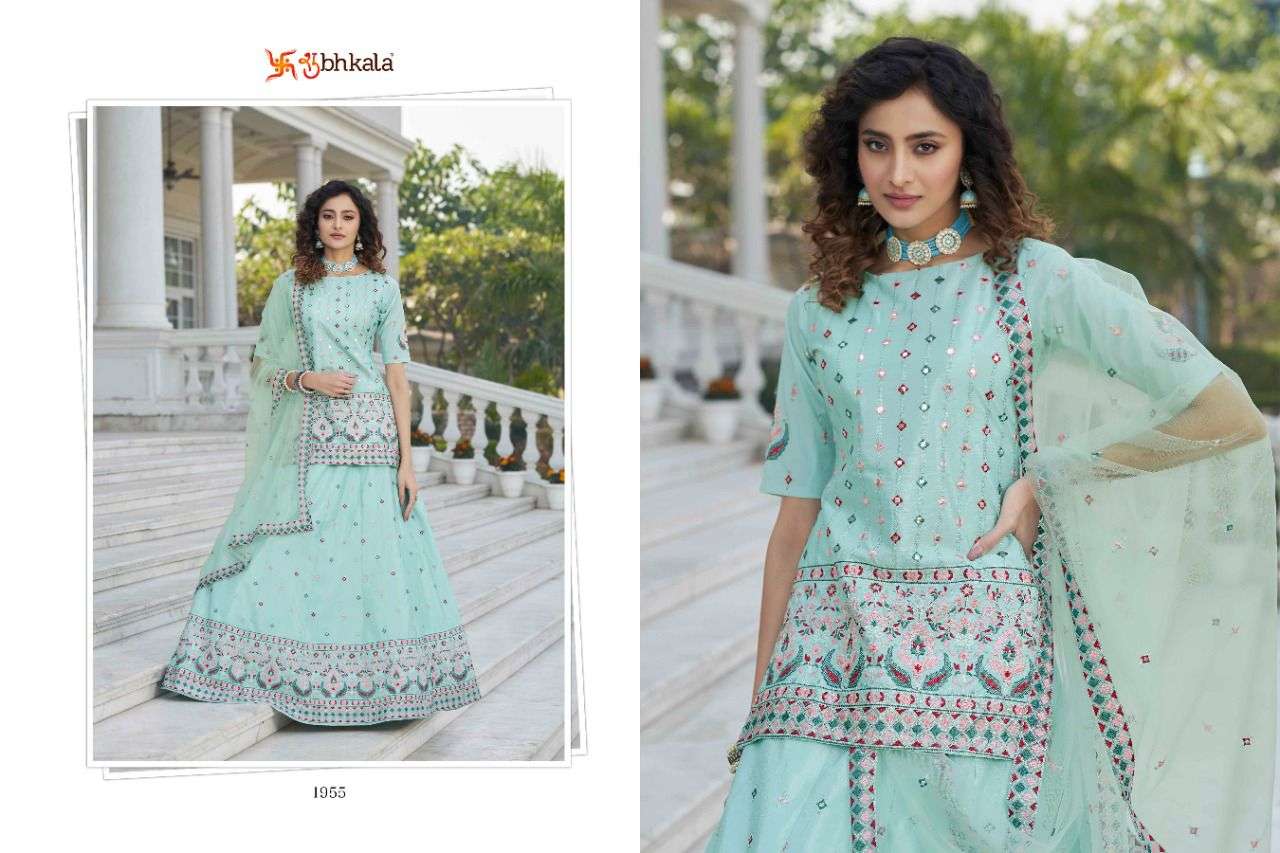 Parampara Vol-1 By Shubhkala 1951 To 1956 Series Festive Wear Collection Beautiful Stylish Colorful Fancy Party Wear & Occasional Wear Chinnon Silk Lehengas At Wholesale Price