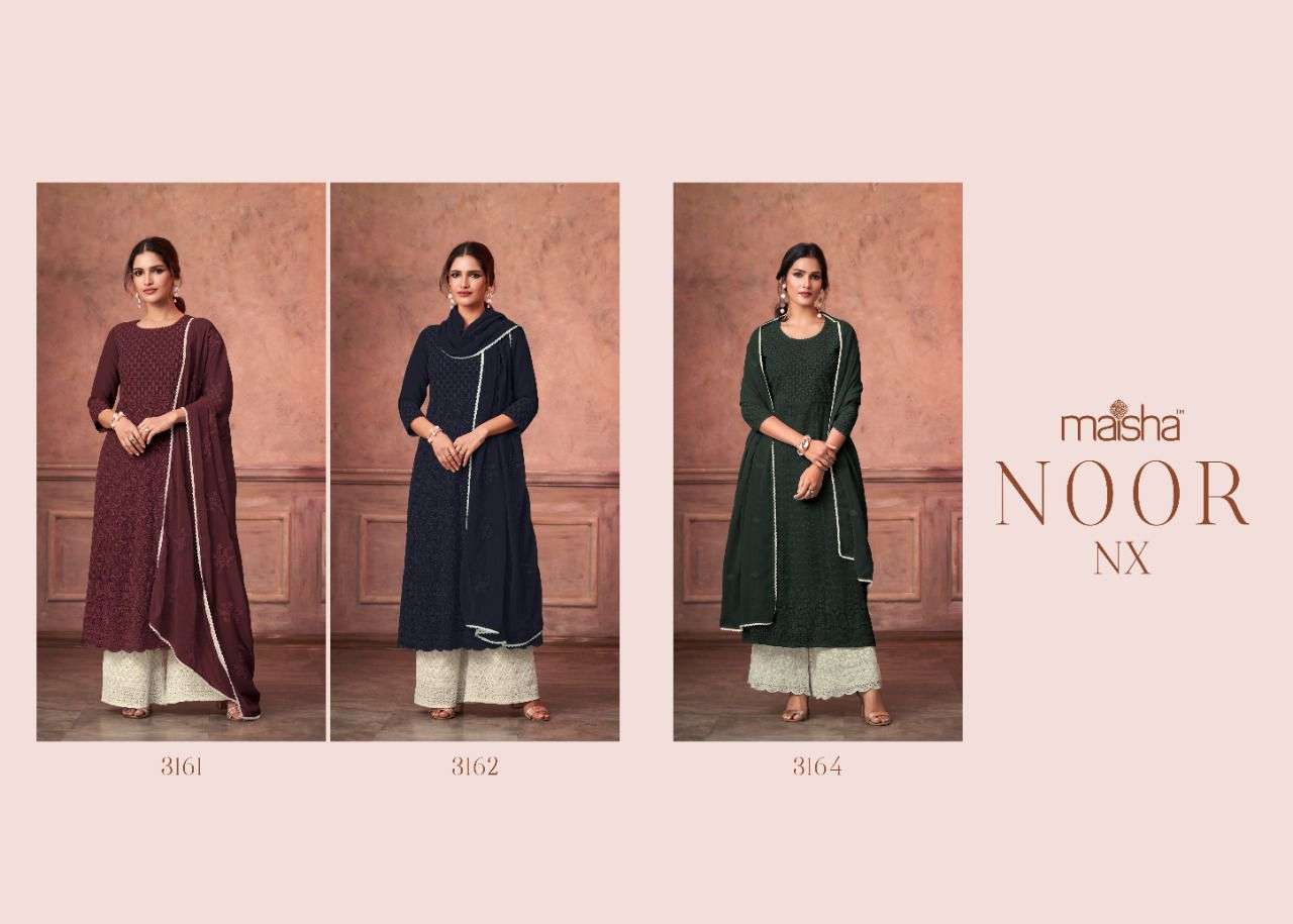 NOOR NX BY MAISHA BEAUTIFUL SUITS COLORFUL STYLISH FANCY CASUAL WEAR & ETHNIC WEAR PURE GEORGETTE WITH WORK DRESSES AT WHOLESALE PRICE