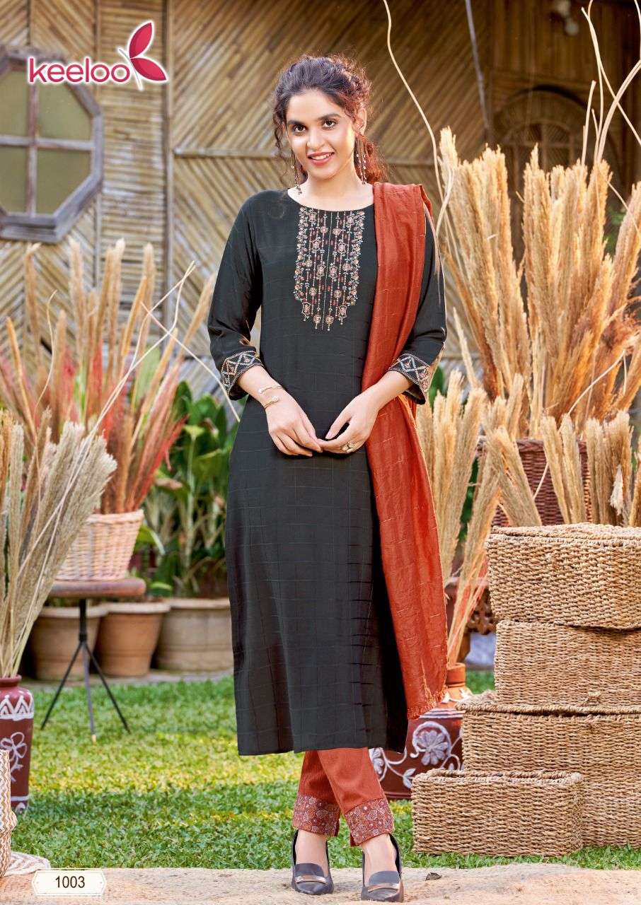 BITU VOL-1 BY KEELOO 1001 TO 1006 SERIES BEAUTIFUL SUITS COLORFUL STYLISH FANCY CASUAL WEAR & ETHNIC WEAR VISCOSE STRIPE DRESSES AT WHOLESALE PRICE