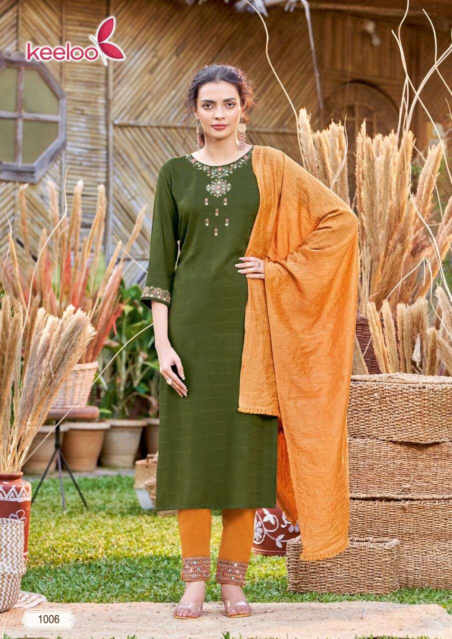 BITU VOL-1 BY KEELOO 1001 TO 1006 SERIES BEAUTIFUL SUITS COLORFUL STYLISH FANCY CASUAL WEAR & ETHNIC WEAR VISCOSE STRIPE DRESSES AT WHOLESALE PRICE