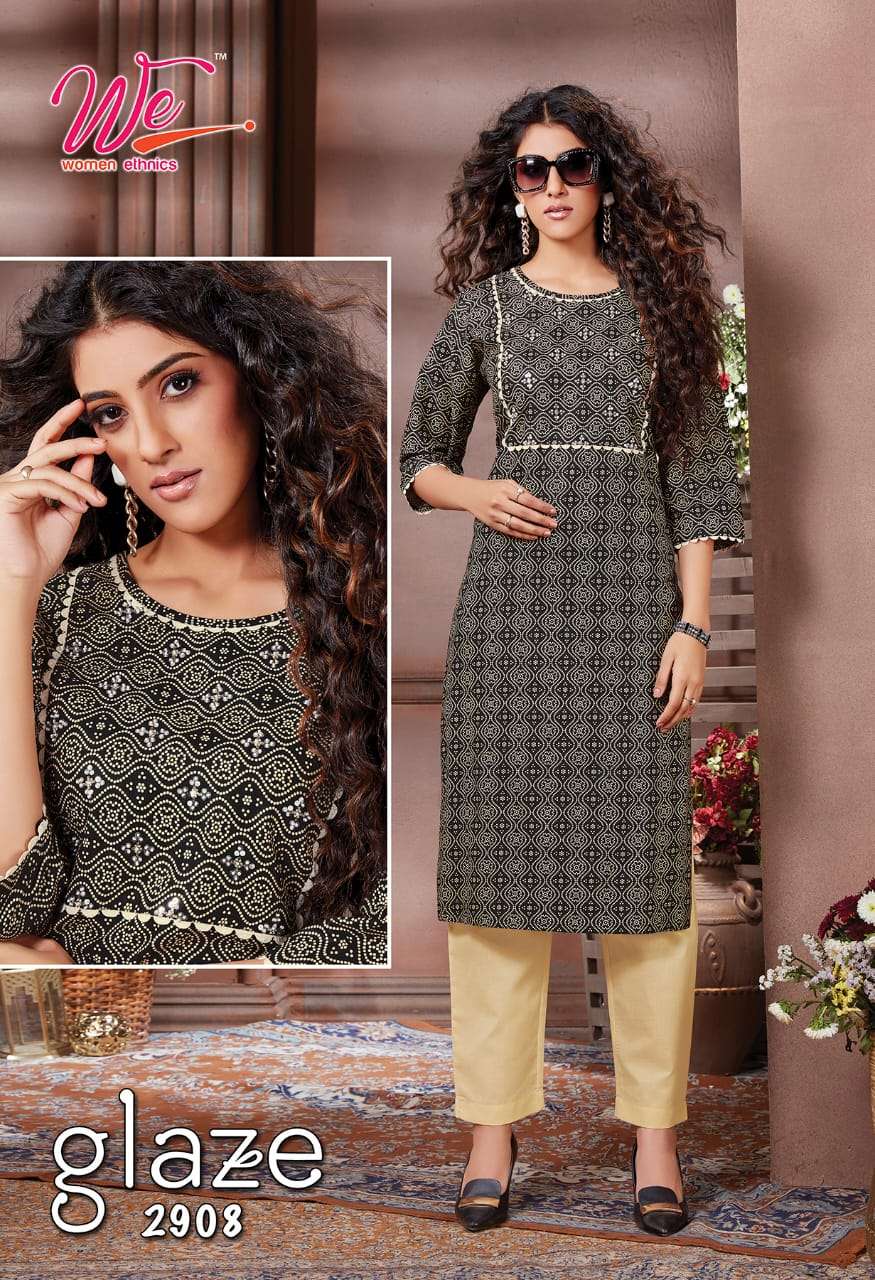 GLACE BY WOMEN ETHNIC 2901 TO 2908 SERIES DESIGNER STYLISH FANCY COLORFUL BEAUTIFUL PARTY WEAR & ETHNIC WEAR COLLECTION PURE COTTON KURTIS WITH BOTTOM AT WHOLESALE PRICE
