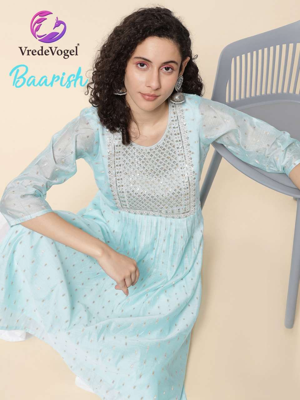 BAARISH BY VREDE VOGEL 1001 TO 1007 SERIES DESIGNER STYLISH FANCY COLORFUL BEAUTIFUL PARTY WEAR & ETHNIC WEAR COLLECTION MODAL CHANDERI KURTIS AT WHOLESALE PRICE
