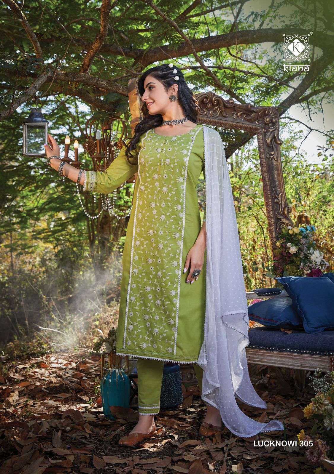 LUCKNOWI VOL-3 BY KIANA 301 TO 306 SERIES BEAUTIFUL SUITS COLORFUL STYLISH FANCY CASUAL WEAR & ETHNIC WEAR COTTON JACQUARD DRESSES AT WHOLESALE PRICE