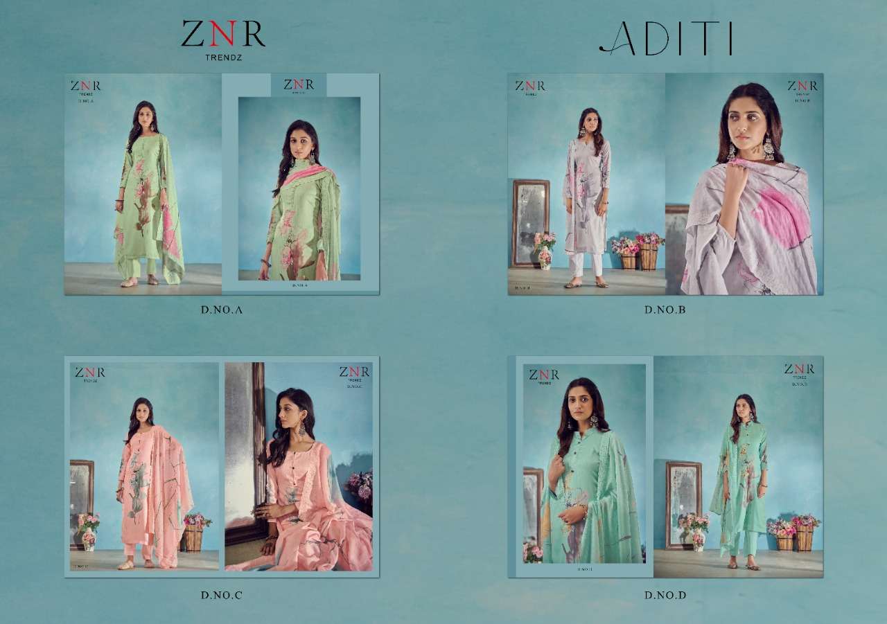 ADITI BY ZNR TRENDZ A TO D SERIES BEAUTIFUL SUITS COLORFUL STYLISH FANCY CASUAL WEAR & ETHNIC WEAR PURE JAM COTTON DIGITAL PRINT DRESSES AT WHOLESALE PRICE