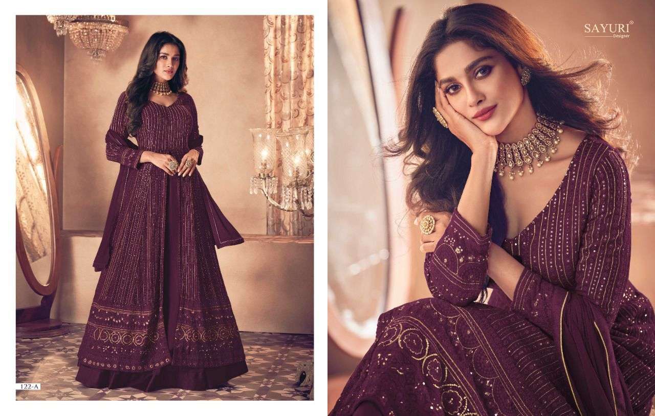 Noor Gold Plus By Sayuri 122-A To 122-E Series Beautiful Suits Colorful Stylish Fancy Casual Wear & Ethnic Wear Real Georgette Dresses At Wholesale Price