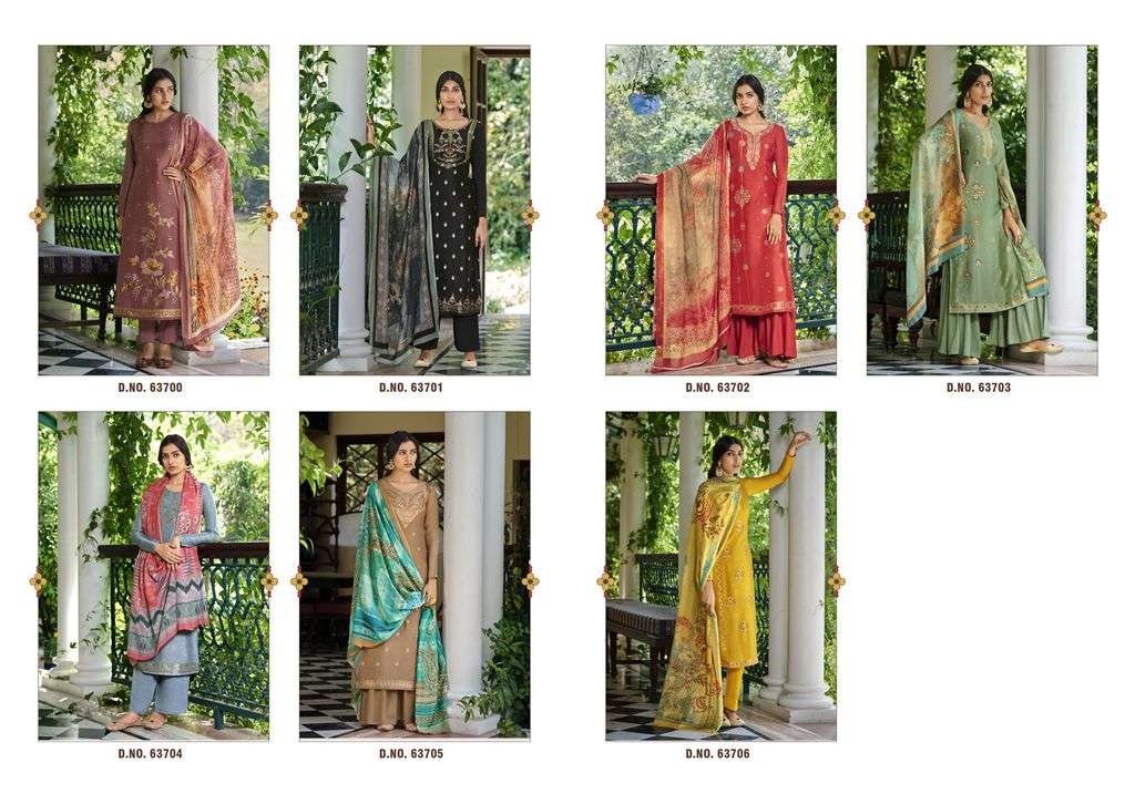 KANAV BY RIANA 63700 TO 63706 SERIES BEAUTIFUL SUITS COLORFUL STYLISH FANCY CASUAL WEAR & ETHNIC WEAR VISCOSE SILK DRESSES AT WHOLESALE PRICE