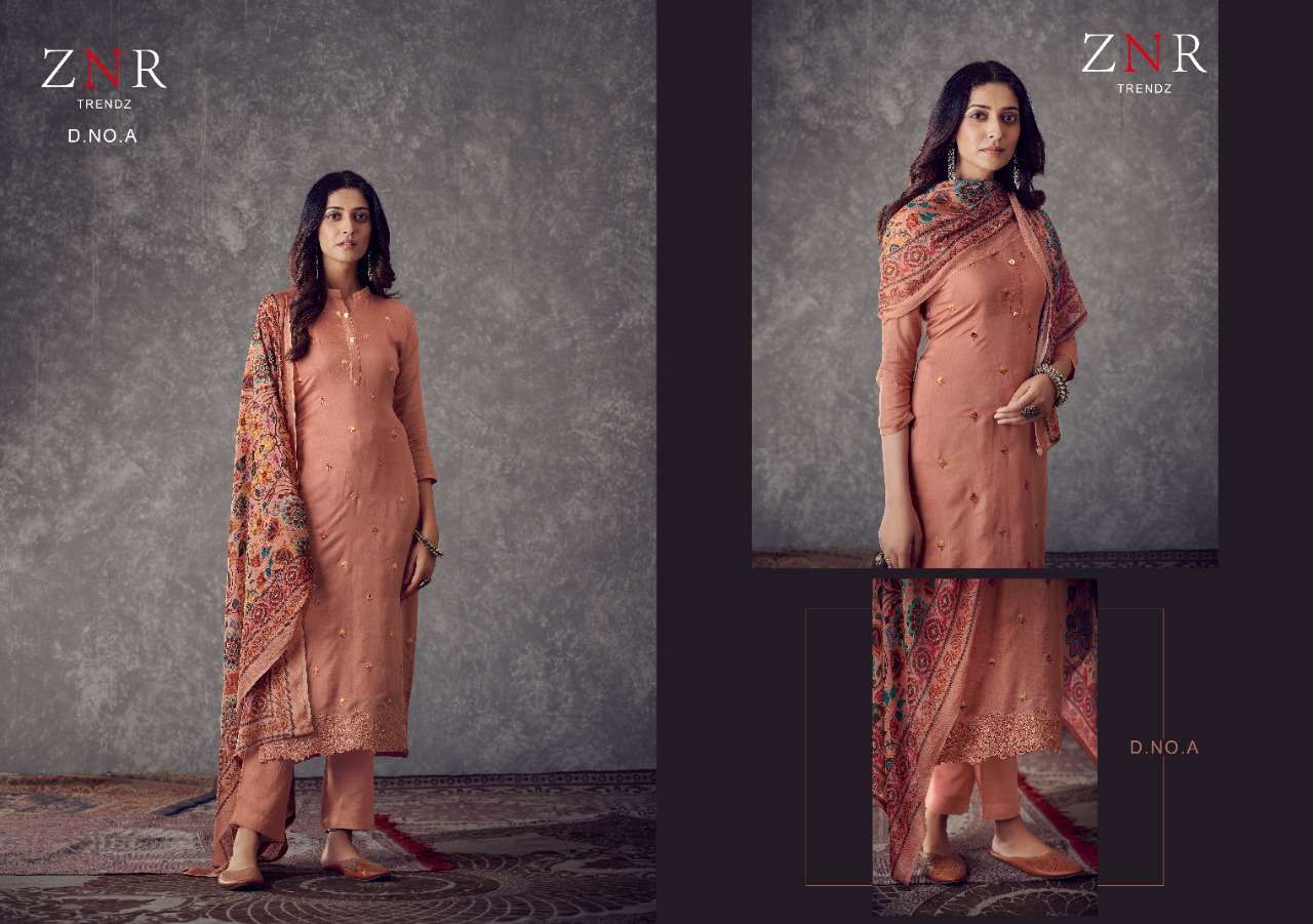 RESHAM BY ZNR TRENDZ A TO D SERIES BEAUTIFUL SUITS COLORFUL STYLISH FANCY CASUAL WEAR & ETHNIC WEAR MUSLIN EMBROIDERED DRESSES AT WHOLESALE PRICE