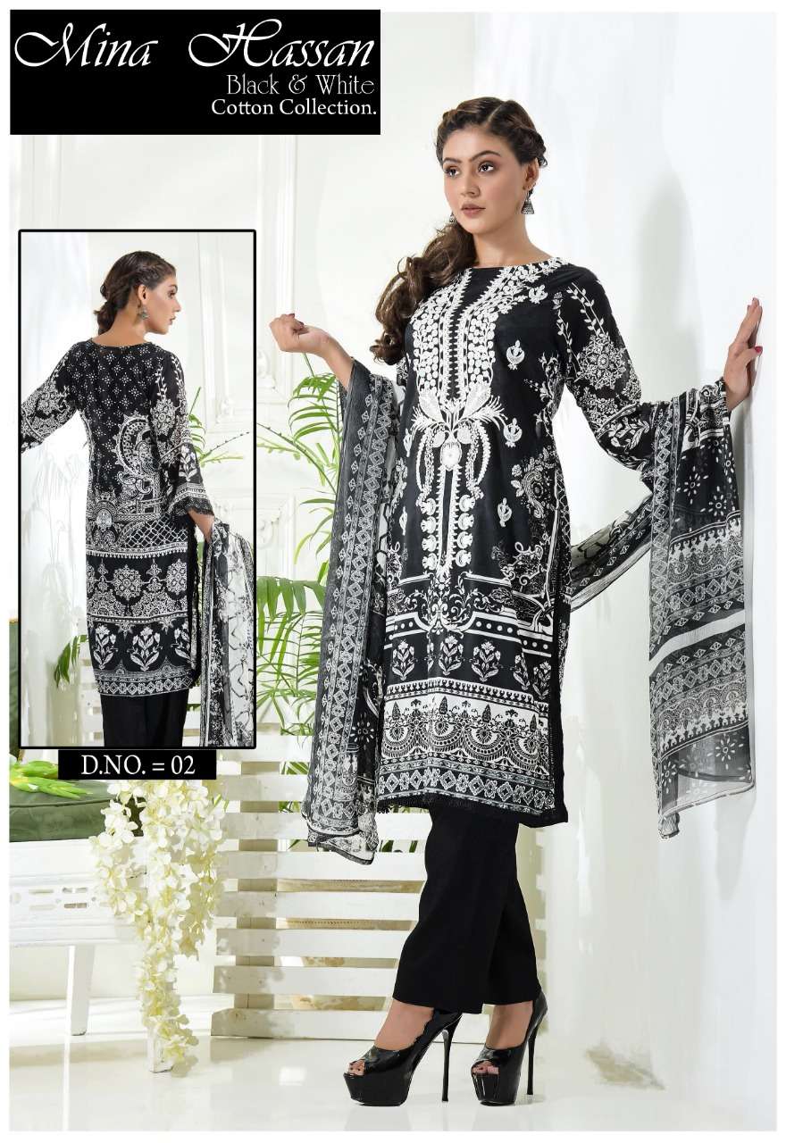 Mina Hassan By Fashid Wholesale 01 To 04 Series Beautiful Suits Colorful Stylish Fancy Casual Wear & Ethnic Wear Pure Cotton Dresses At Wholesale Price