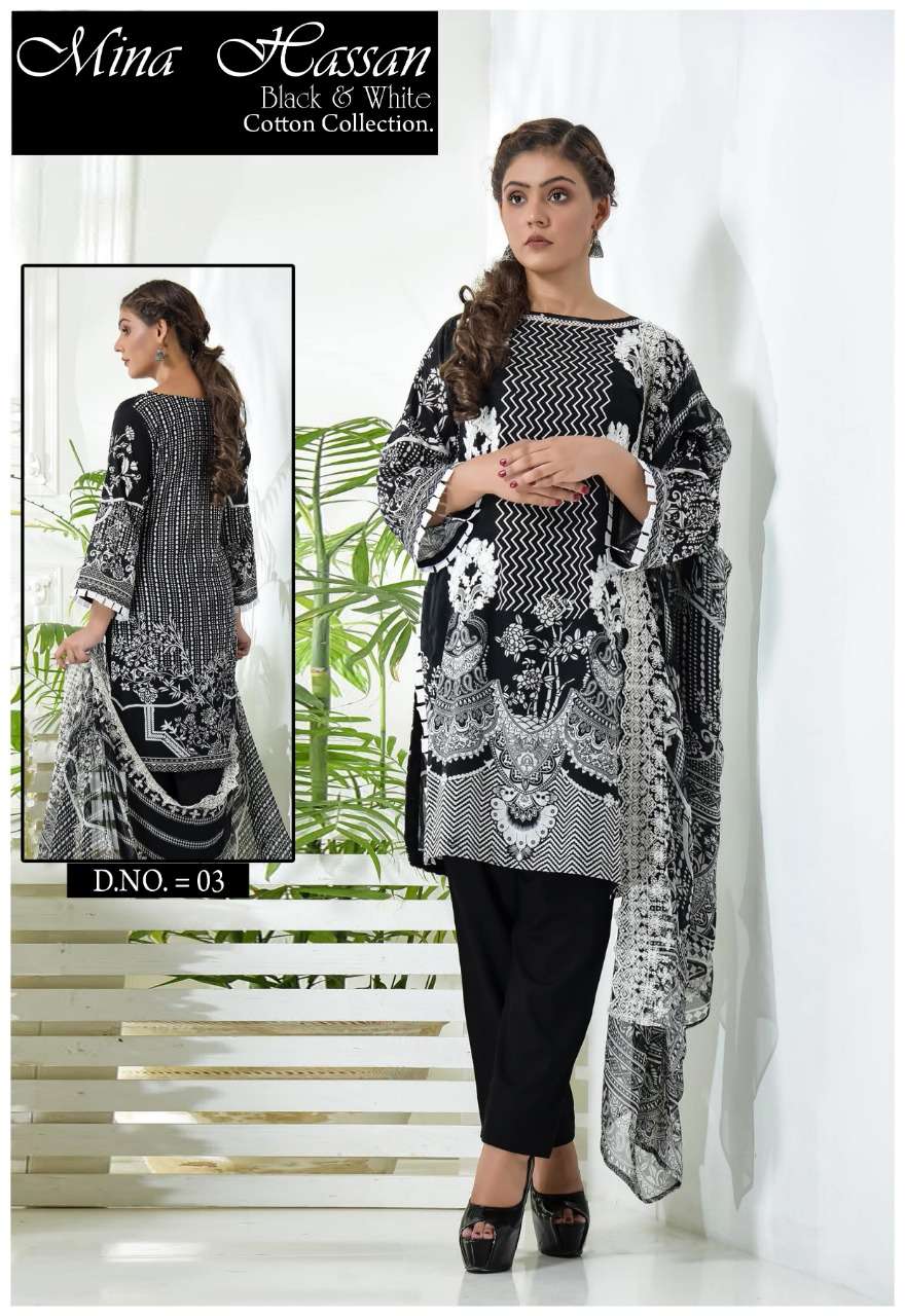 Mina Hassan By Fashid Wholesale 01 To 04 Series Beautiful Suits Colorful Stylish Fancy Casual Wear & Ethnic Wear Pure Cotton Dresses At Wholesale Price