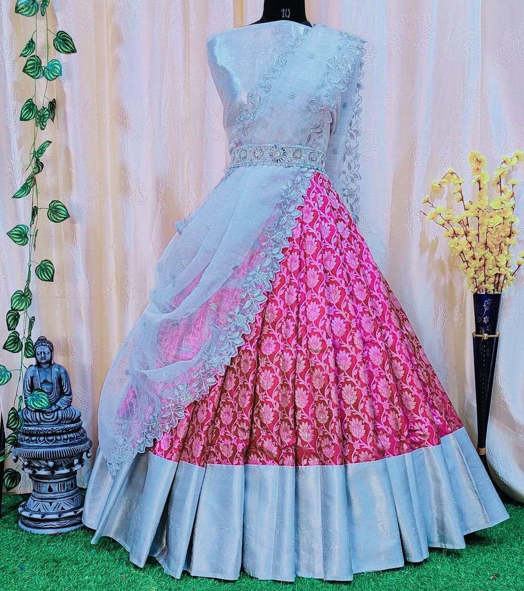 PVR-PUSHPA BY FASHID WHOLESALE 01 TO 07 SERIES DESIGNER BEAUTIFUL NAVRATRI COLLECTION OCCASIONAL WEAR & PARTY WEAR KANJIVARAM SILK LEHENGAS AT WHOLESALE PRICE